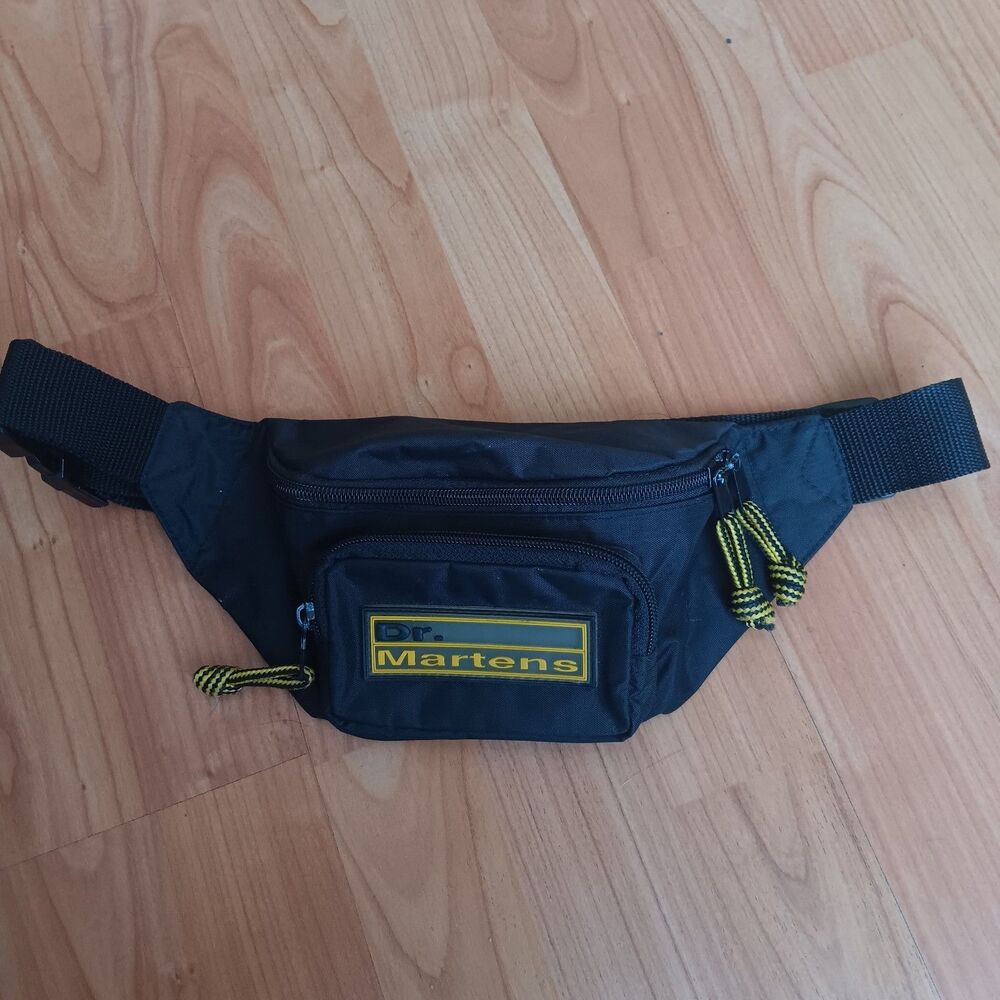 Dr Martens Crossbody Bum Bag/Waist Bag Black Yellow Utility Hiking Outdoor